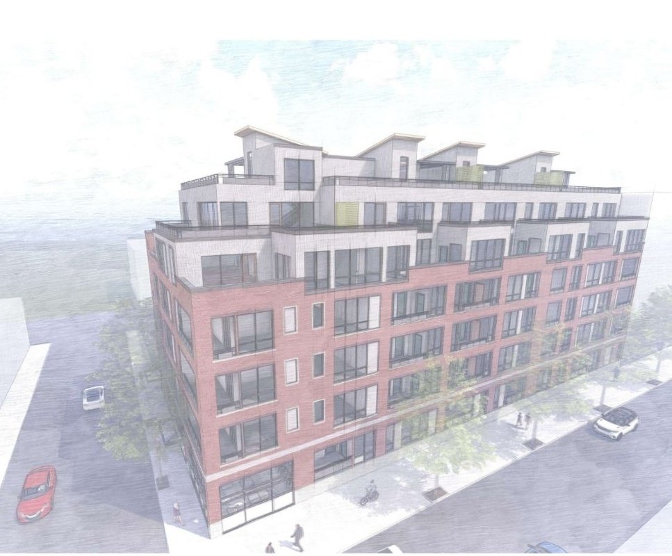 Aerial rendering of W Lofts at 26th and Smallman Streets