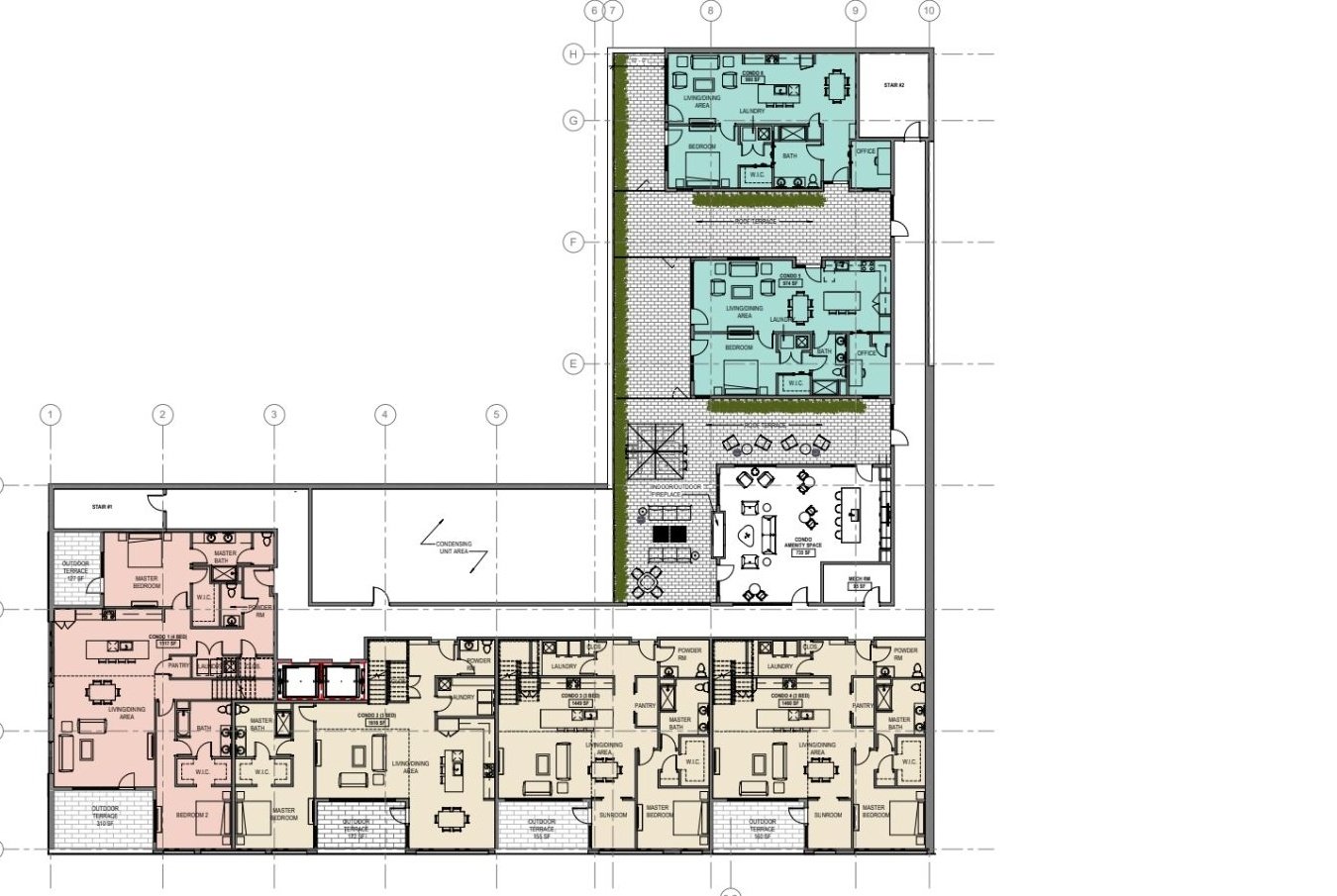 Rooftop townhome and flats plan of W Lofts