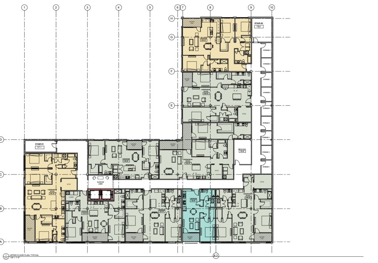 Typical upper floor plan of W Lofts