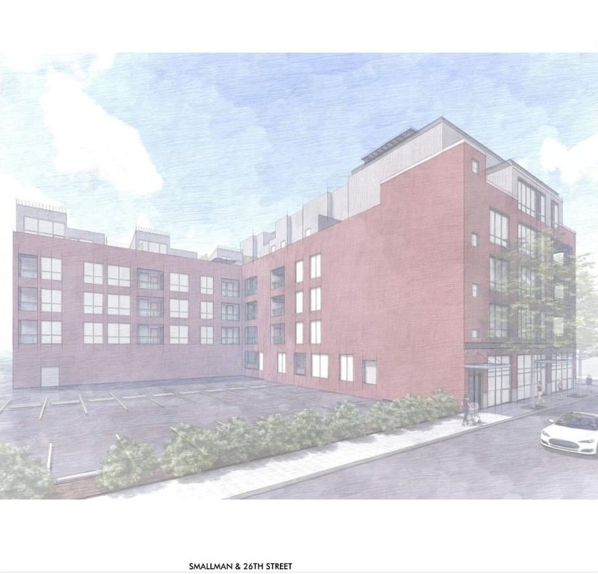 Street-level rendering of W Lofts at Smallman and 26th Street